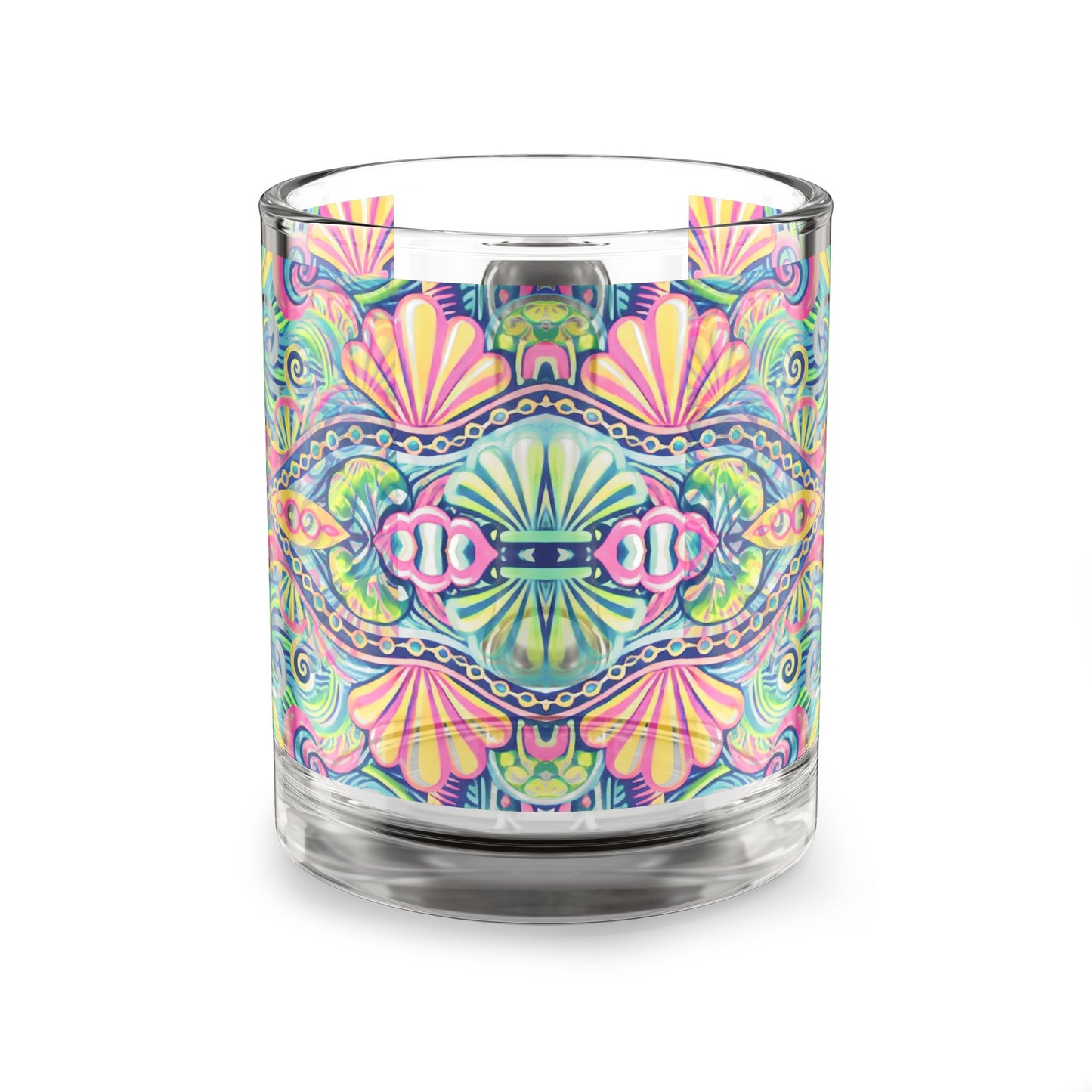 Tropical Glass Mug - 10oz Coffee Cup / Kaleido Bay