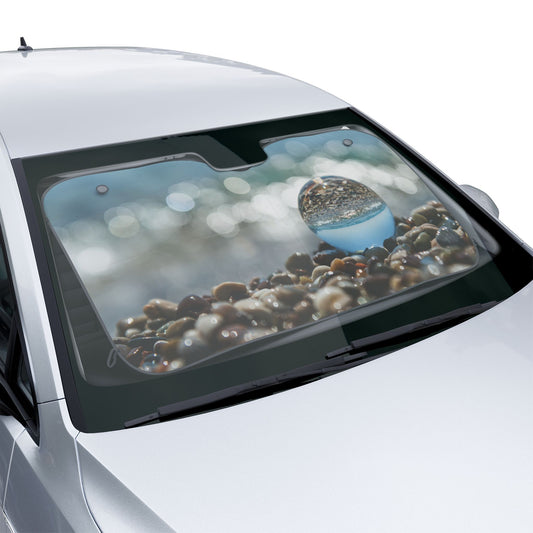 Tropical Floral Car Sun Shades / Crystal Ball on Pebble Beach