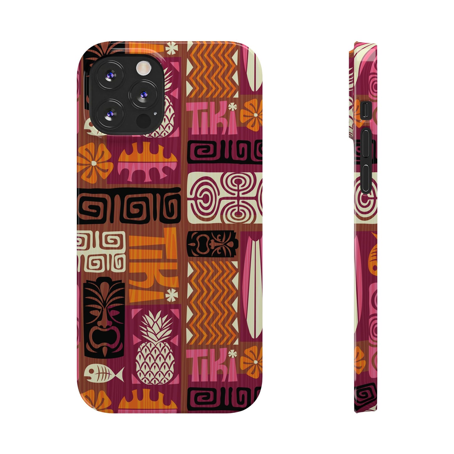 Slim Phone Cases - Tiki Poster Pink/Orange