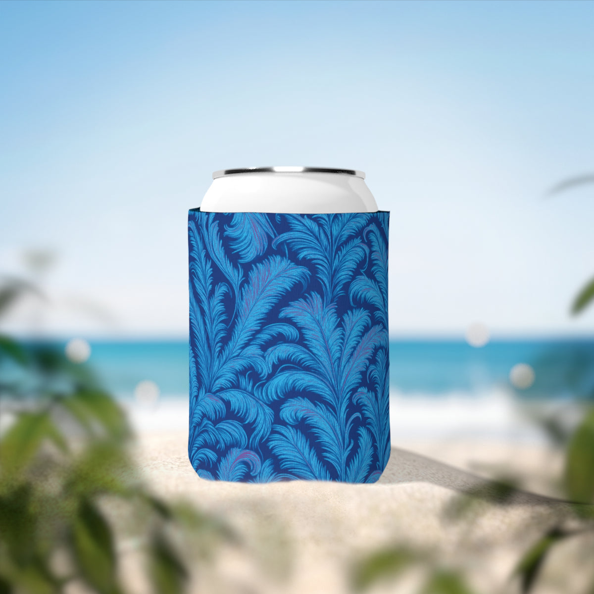 Rocco Blues/Dark Blue Can Cooler Sleeve - Perfect for Outdoor Picnics