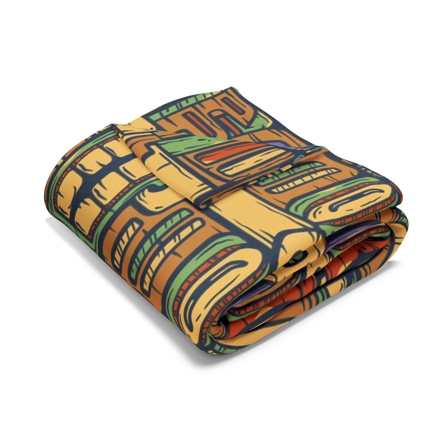 Colorful Tiki Party Fleece Blanket - Fun Tropical Design