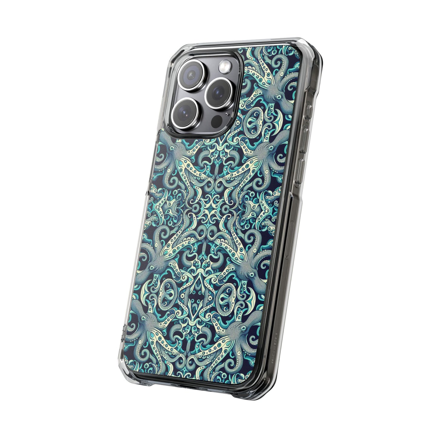 Twisted Aqua Octopus Magnetic Clear Phone Case, Many Models
