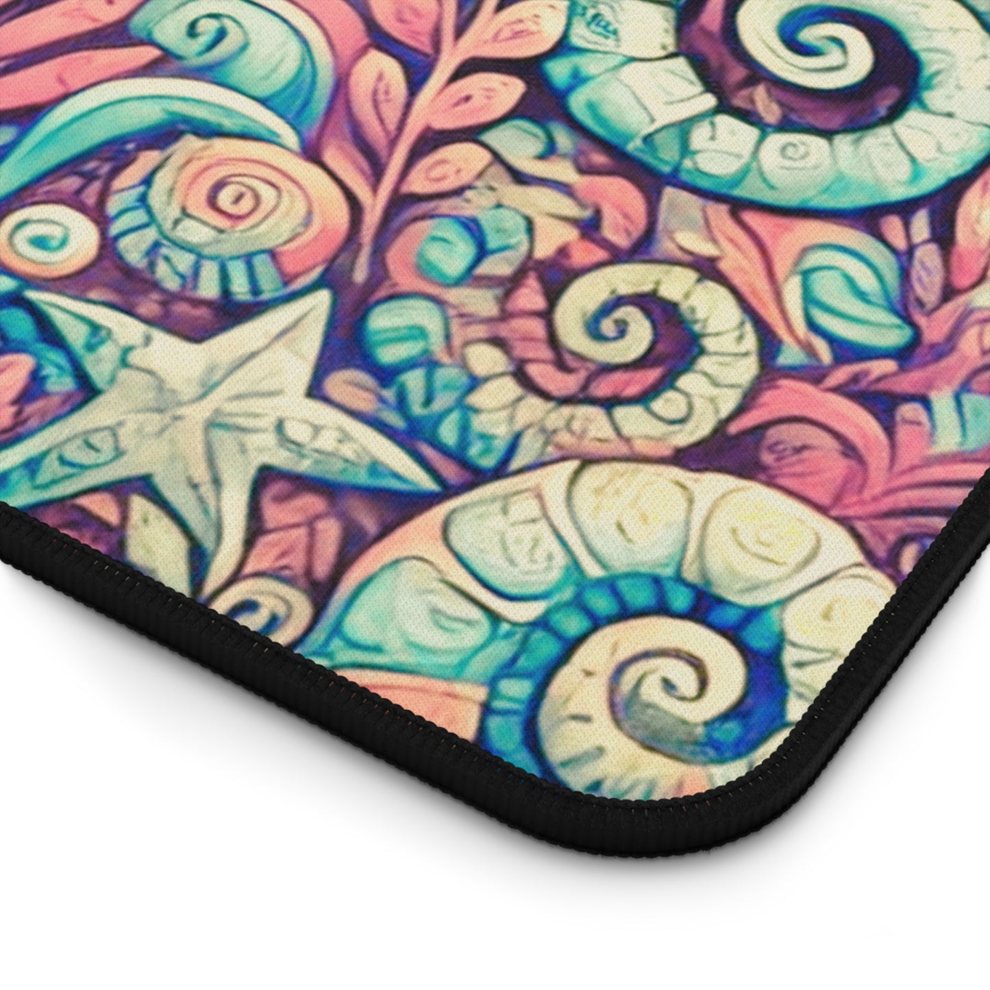 Tropical Mouse Pad/Desk Mat, 3 Sizes - Perfect for Home Office / Seahorses, Retro