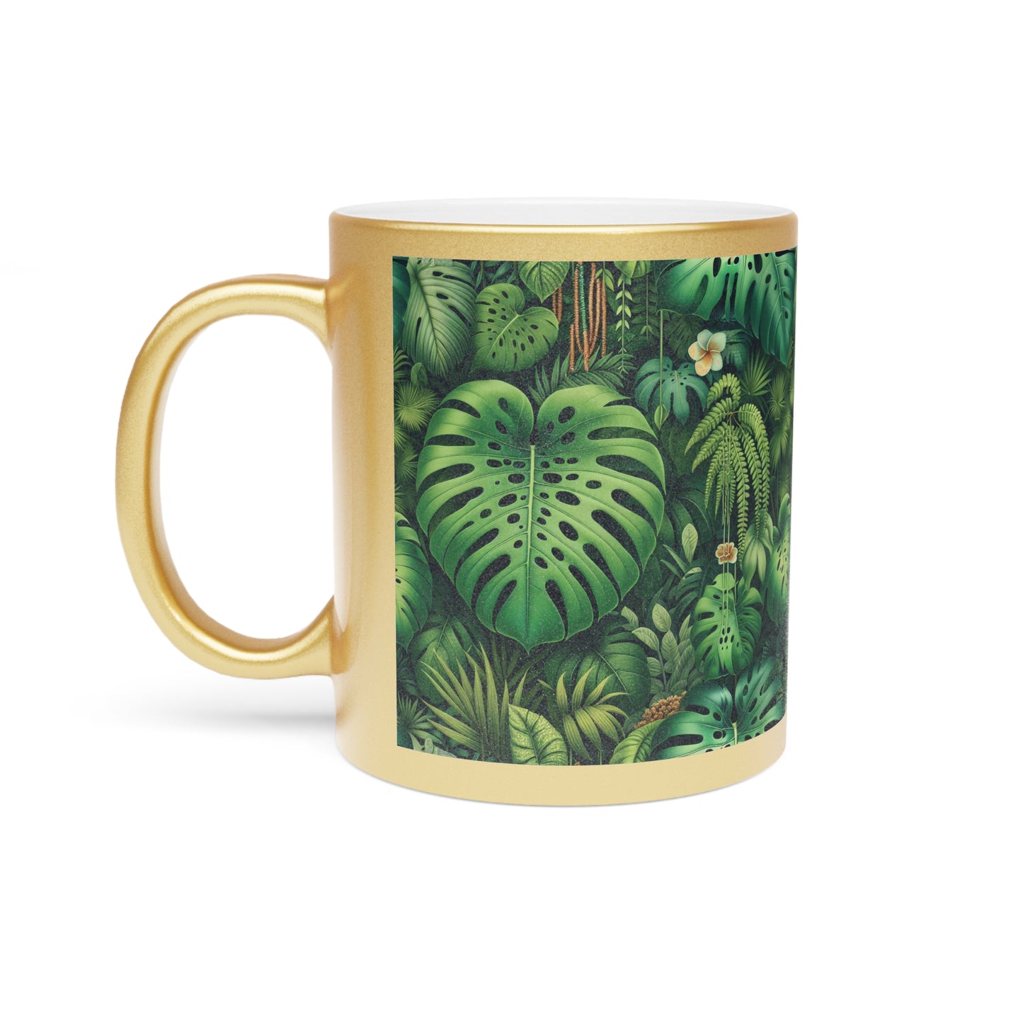 Tropical Metallic Mug, Gold or Silver - Rainforest Greenery