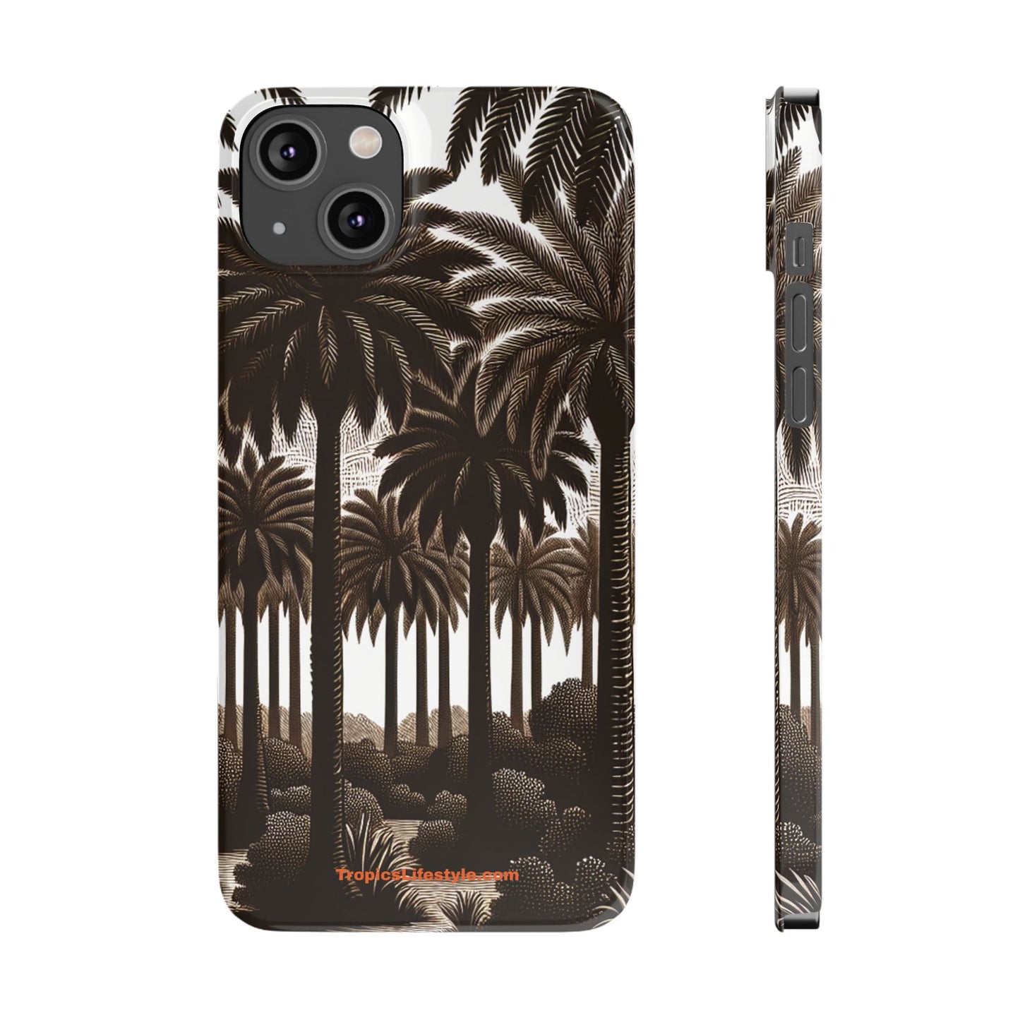 Slim Phone Cases - Woodcut Palm Grove