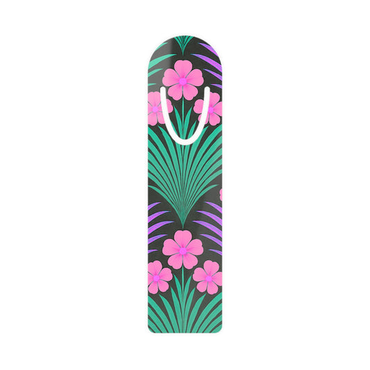 Bookmark - Aluminum, Midnight Hibiscus Deco/Pink