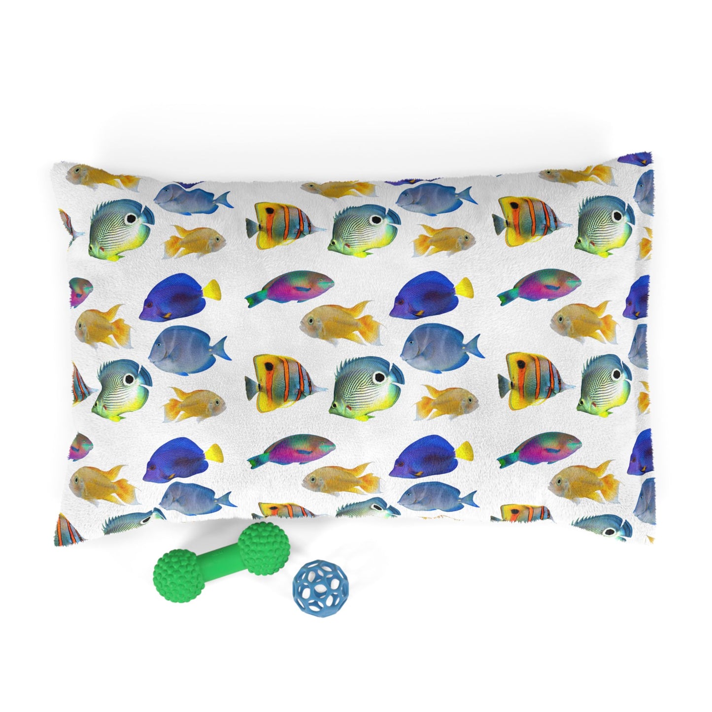 Pet Bed - Cozy and Fun Dog or Cat Bed for Beach Lovers / School of Fish