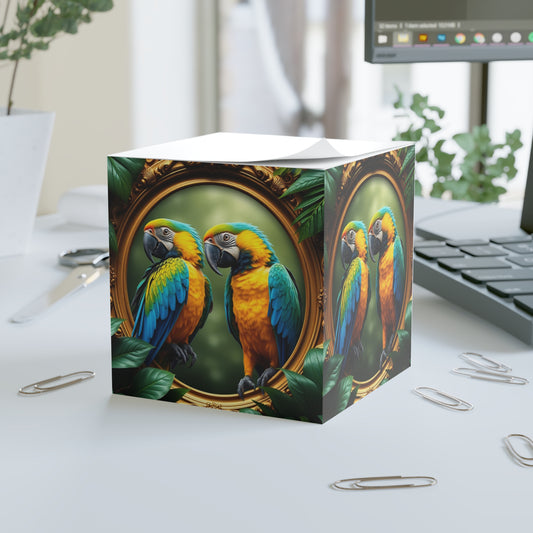 Note Cube - Framed Parrots
