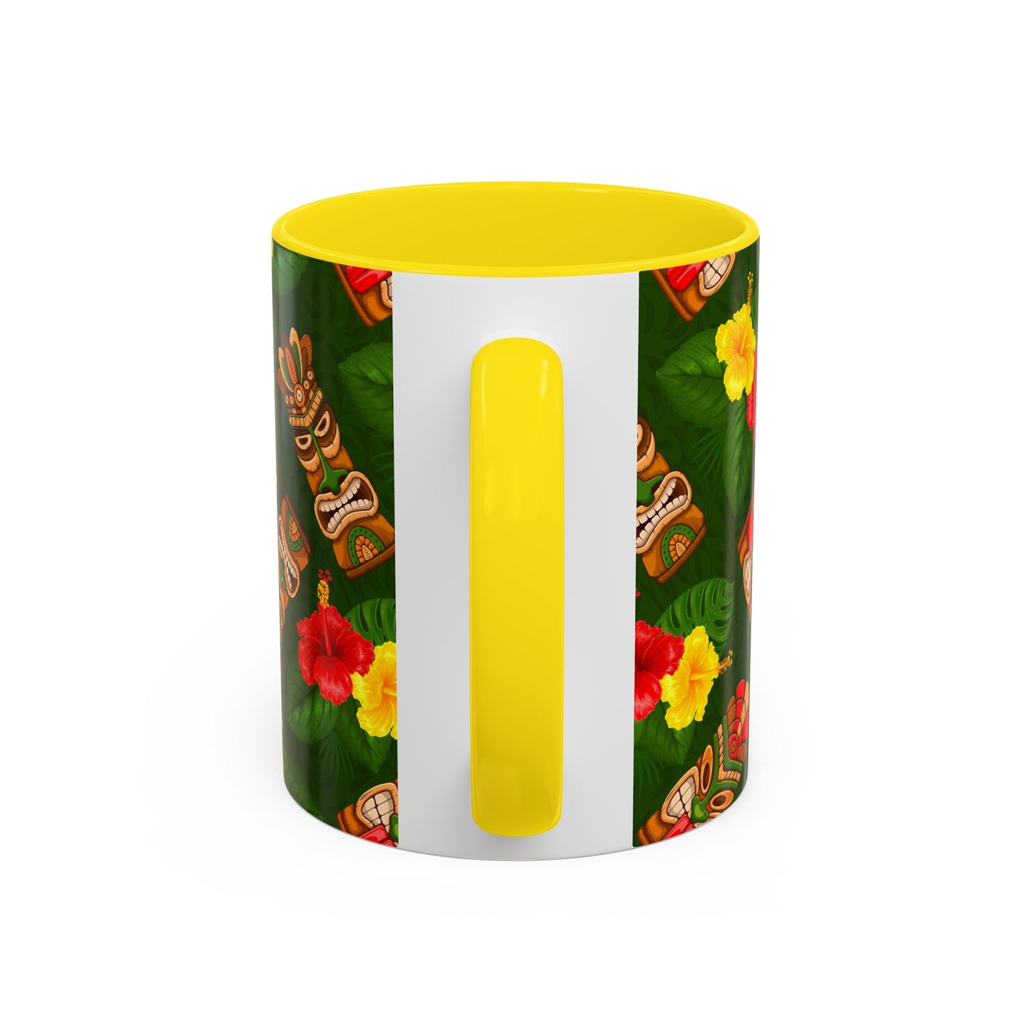 Accent Coffee Mug (11, 15oz), 8 Colors - Tiki Hibiscus Garden