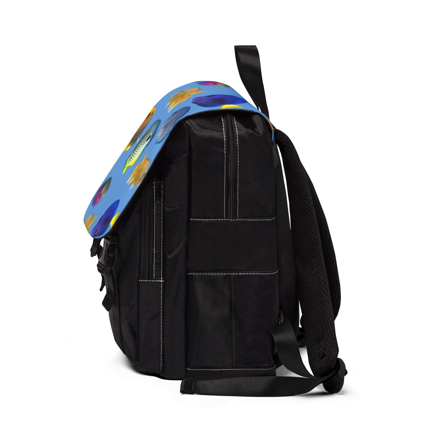 Tropical Casual Backpack - Perfect for Everyday Adventures / School of Fish, Lt. Blue