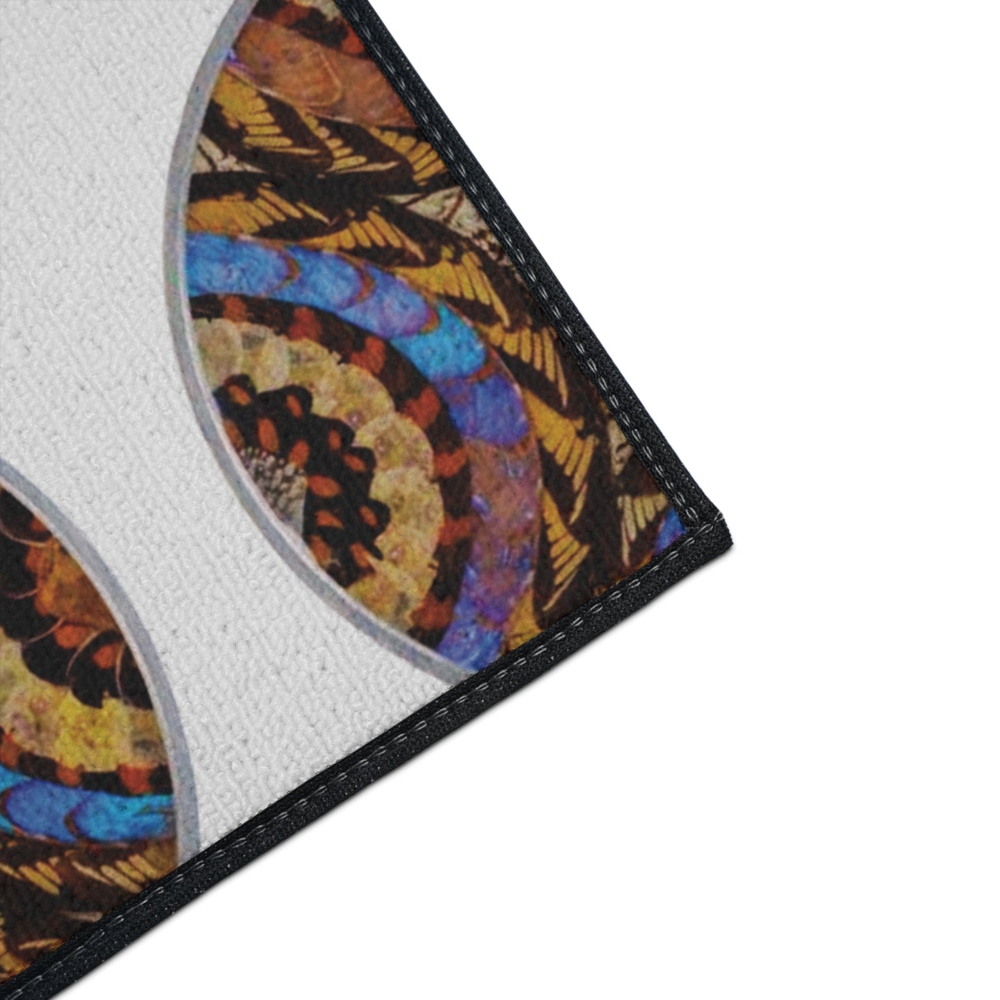 Heavy Duty Floor Mat, 5 Sizes – Tropical Area Rug for Home Décor / Real Butterfly Wing Plate #3