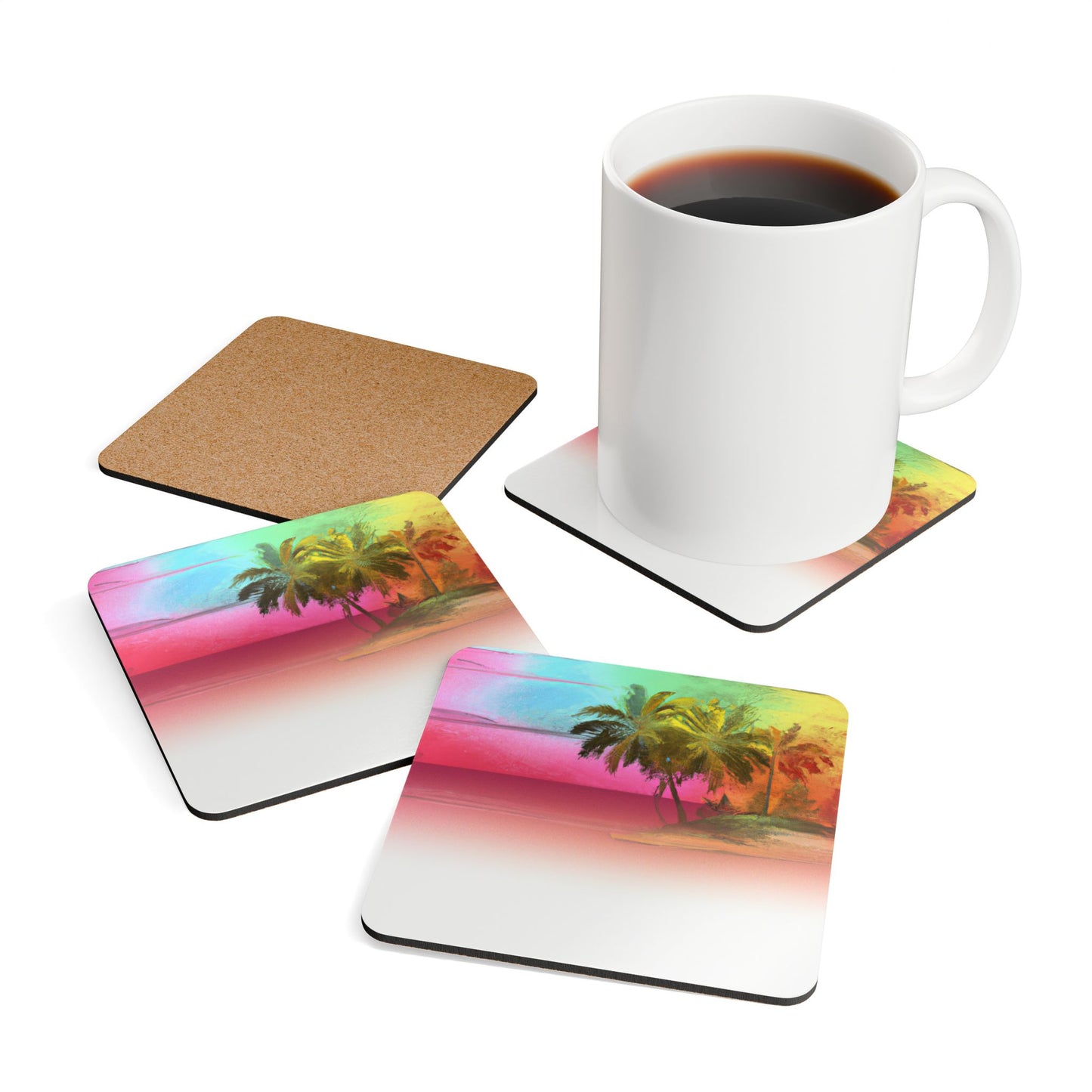 Four-piece Coaster Set - Watercolor Sunset