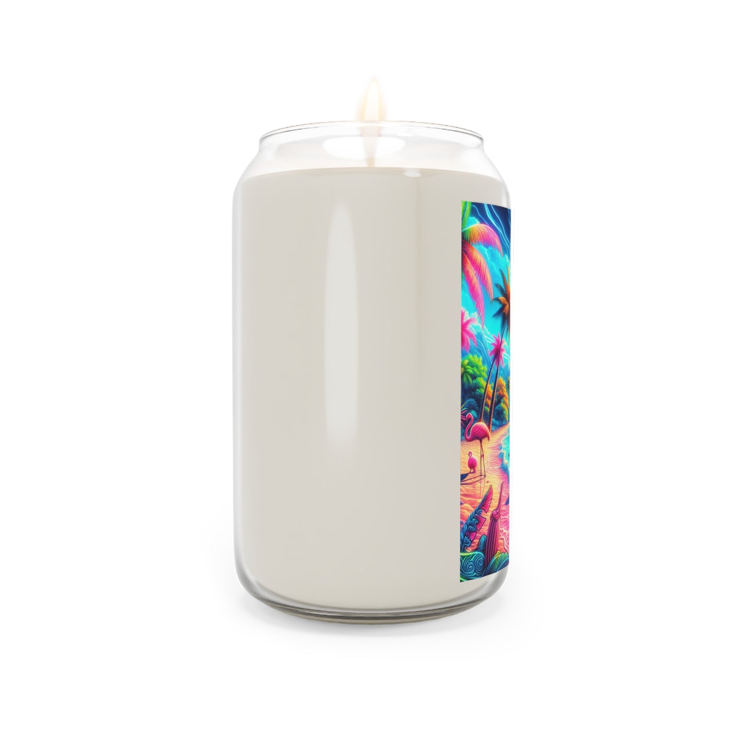 Scented Candle, 13.75oz - Pop Art Flamingo Beach