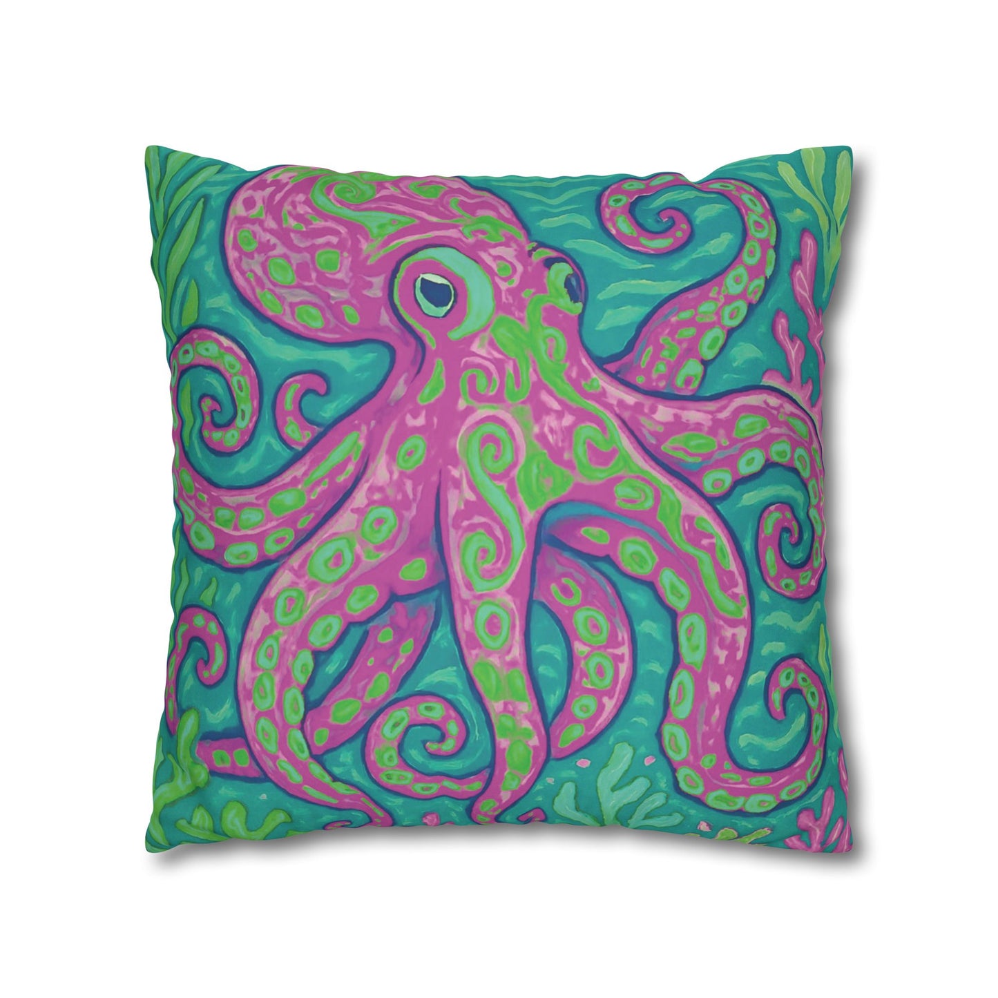 Faux Suede Square Pillowcase - Purple Kraken Joe