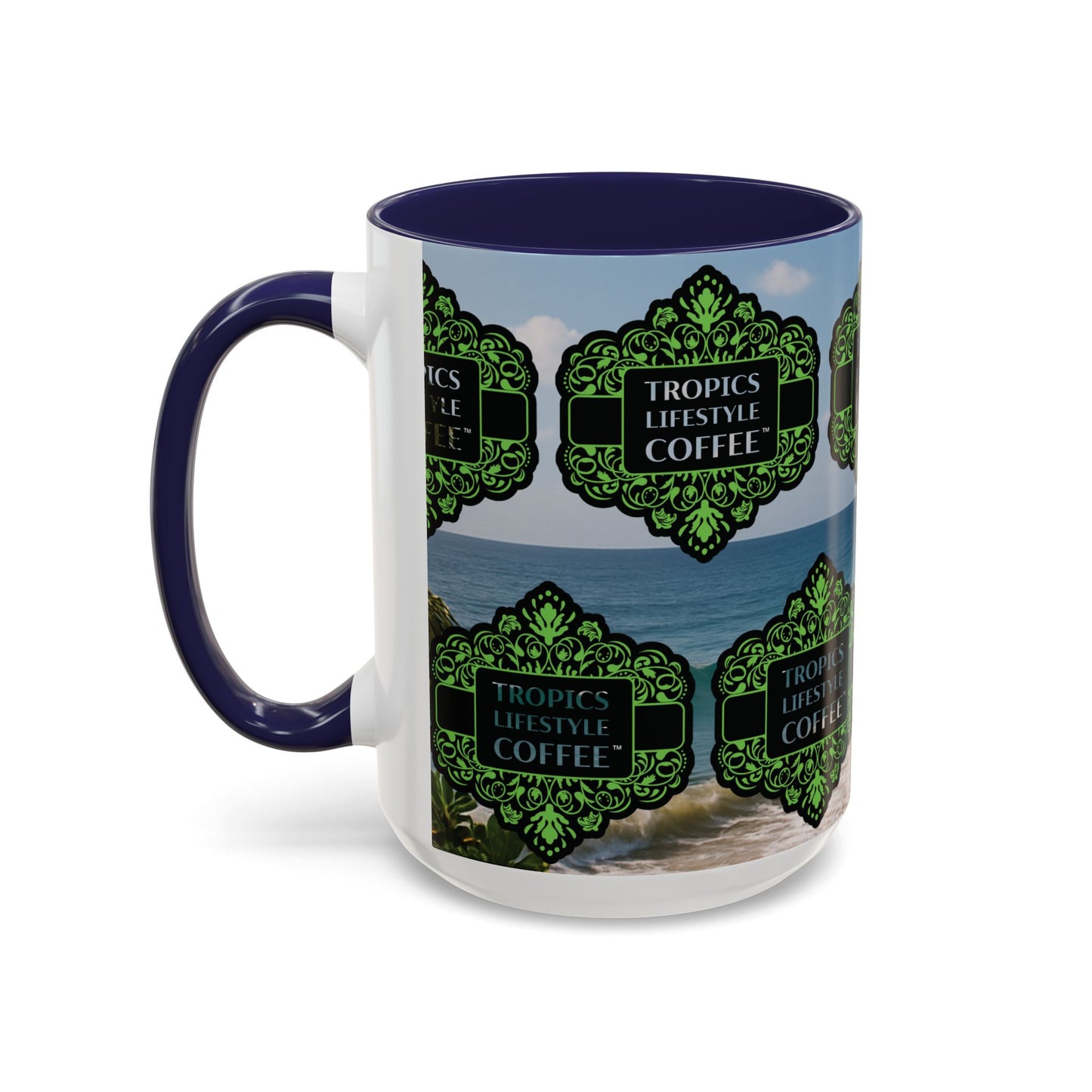 Accent Coffee Mug (11, 15oz), 8 Colors - Tropics Lifestyle Coffee, Meet You There