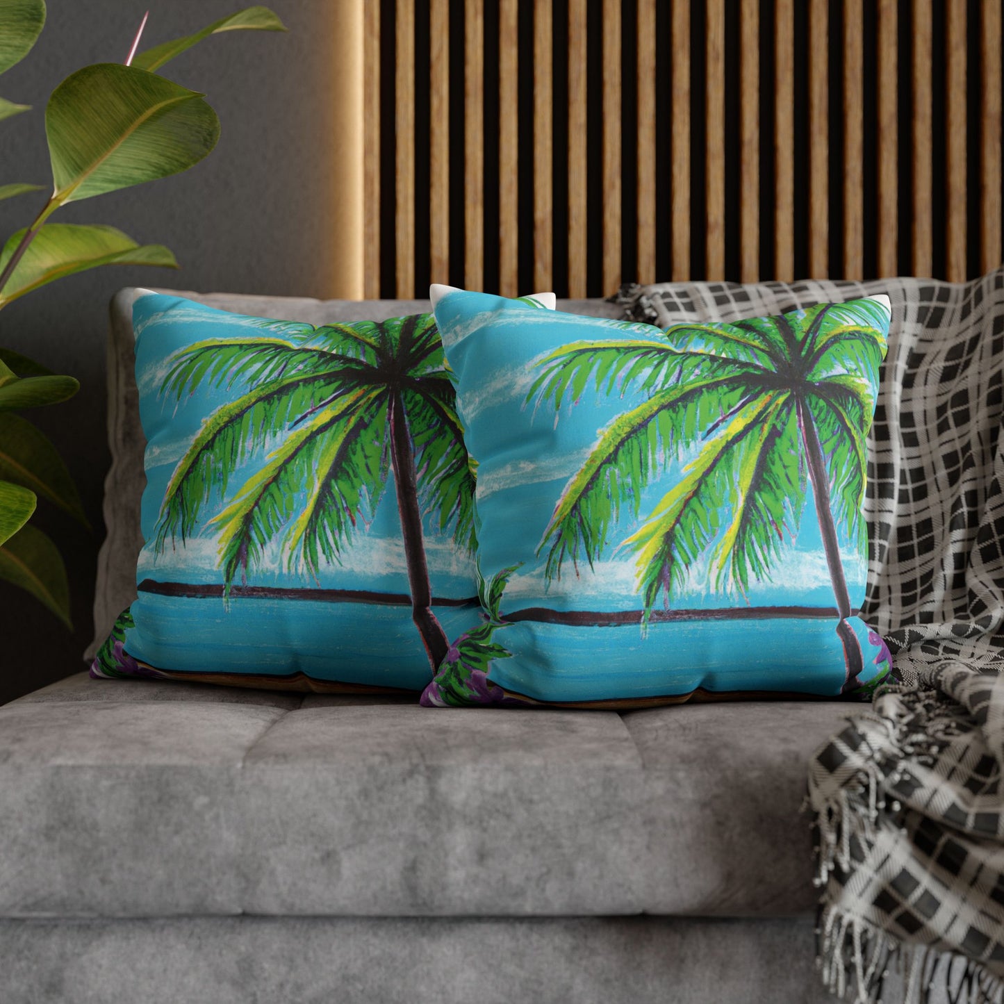 Faux Suede Square Pillowcase - Calm Beach