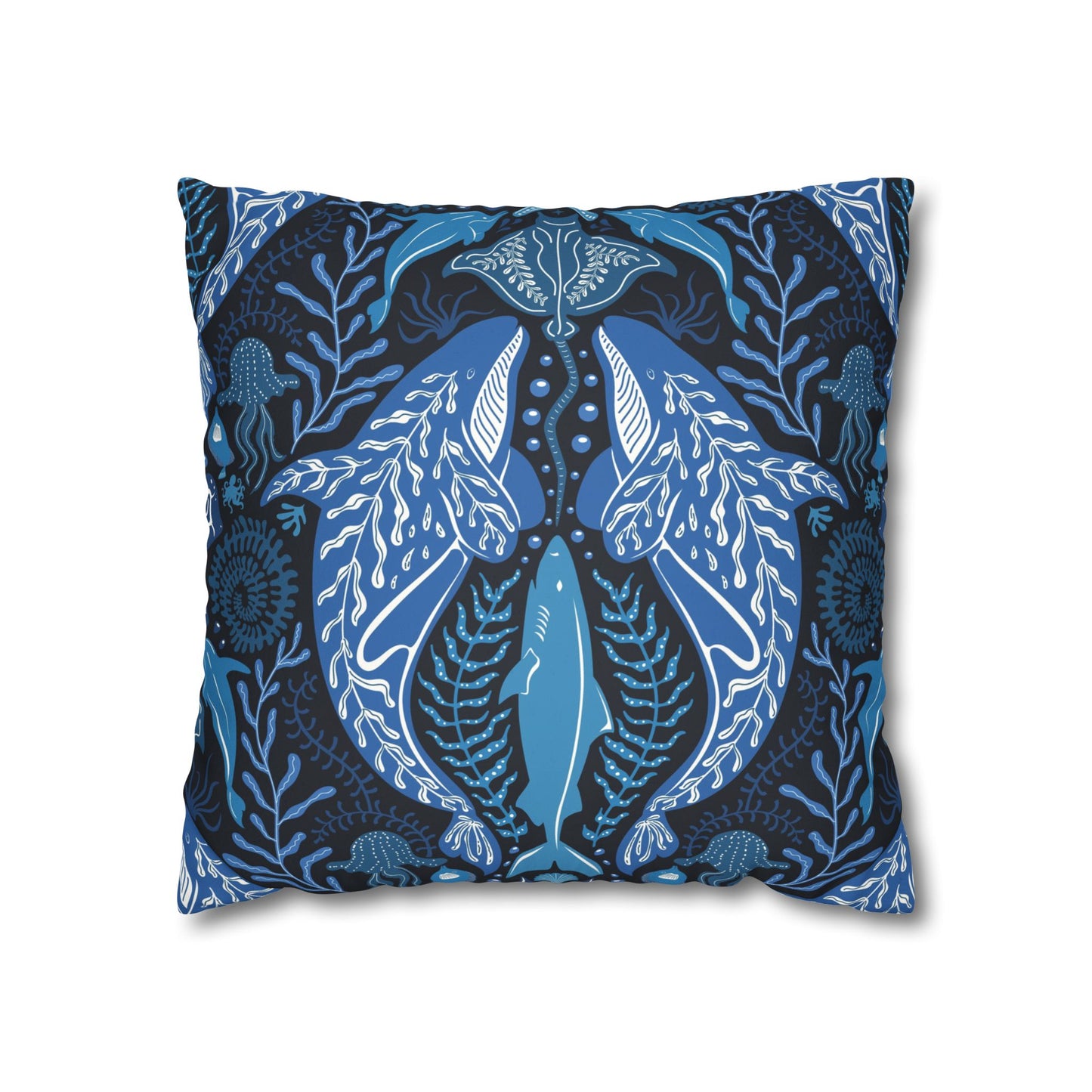 Faux Suede Square Pillowcase - Mystic Ocean, Blue