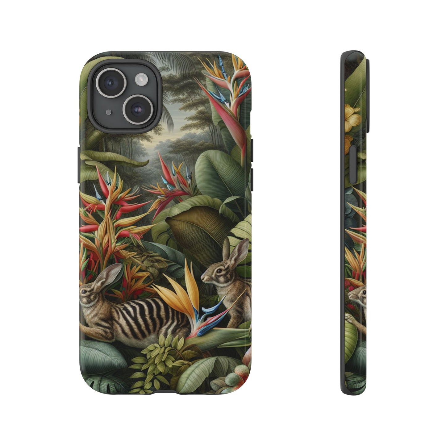 Rainforest Rabbit Outing Phone Case - Tough Cases with Summer Vibe