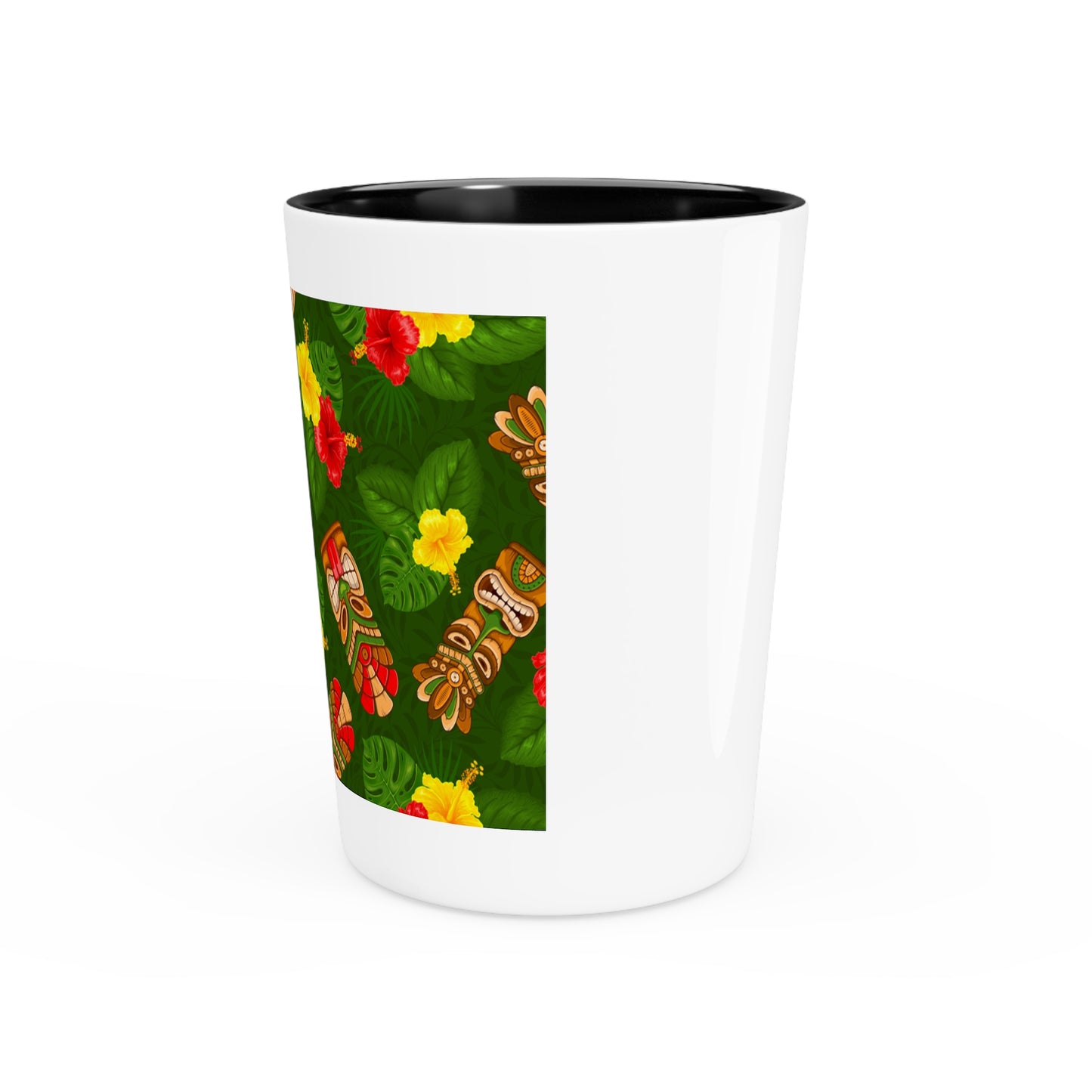 Ceramic Shot Glass - Tiki Hibiscus Garden