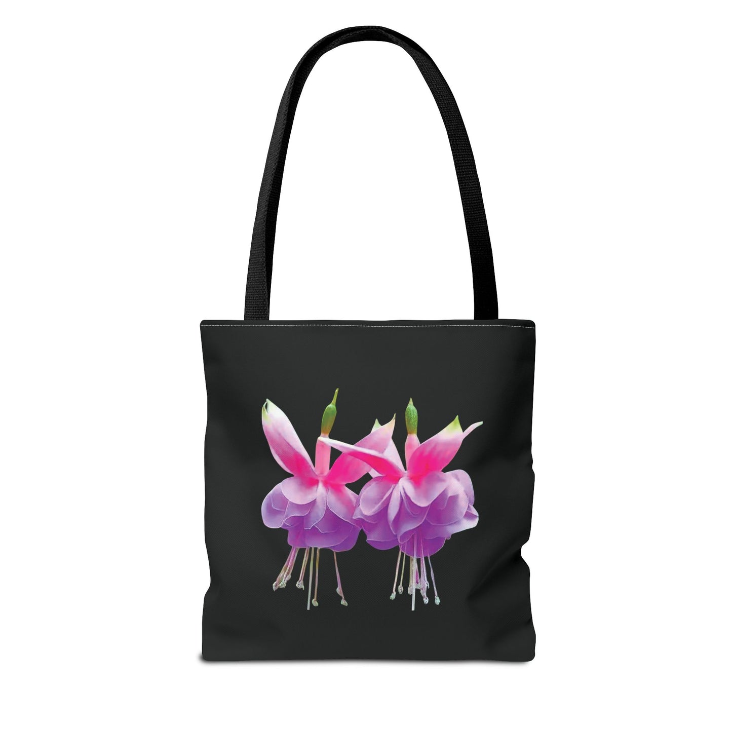 Tropical Real Two Fuchsias/Black Tote Bag - 3 Sizes