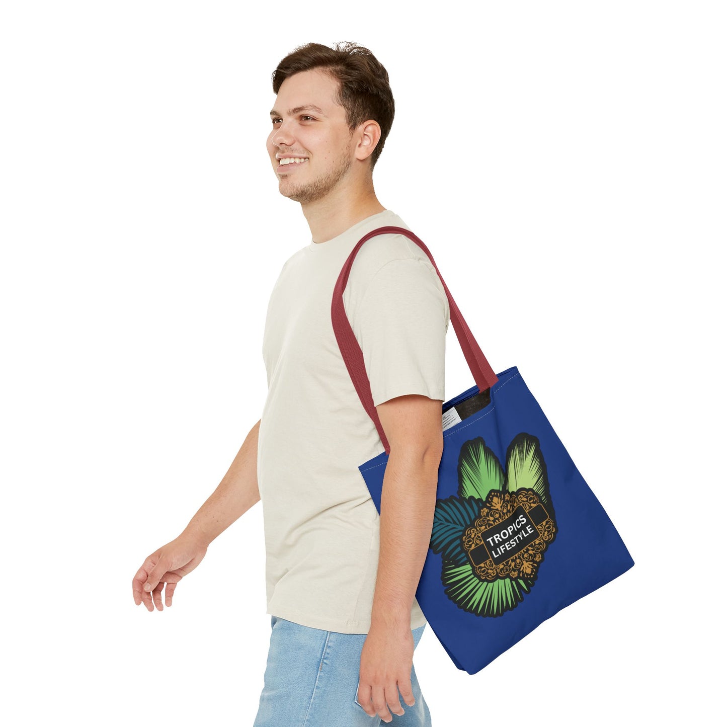 Elegant Tropics Lifestyle Logo Tote Bag - 3 Sizes, Dark Blue