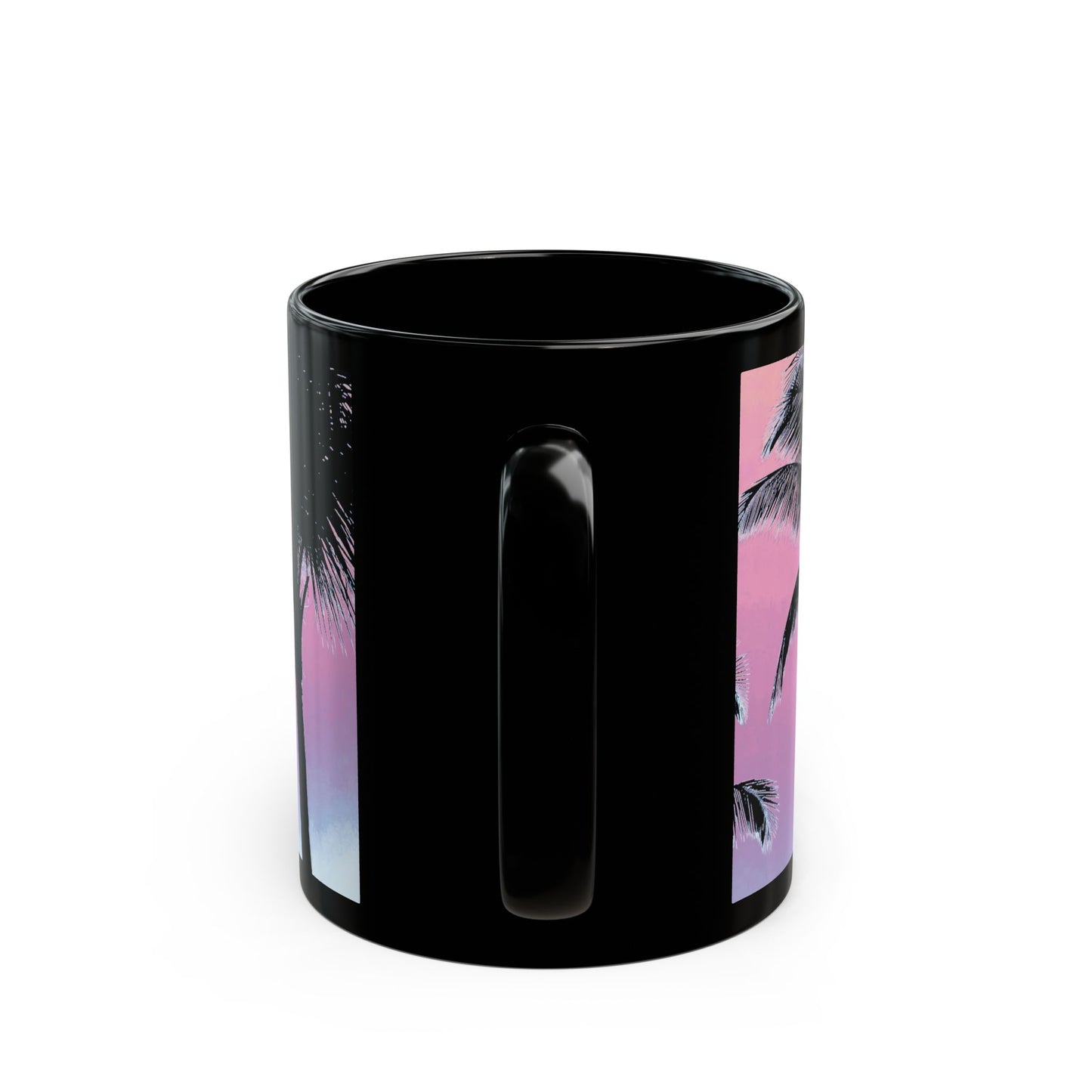 Black Coffee Mug - Palm Glow, Pastels