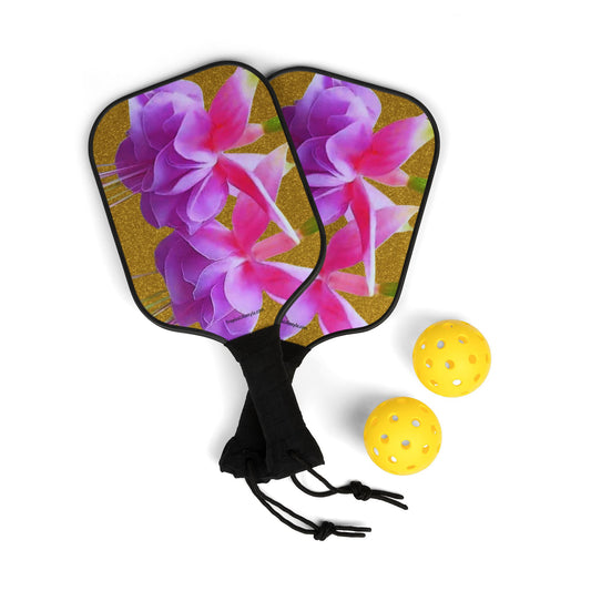 Pickleball Kit - Two Fuchsias, Gold