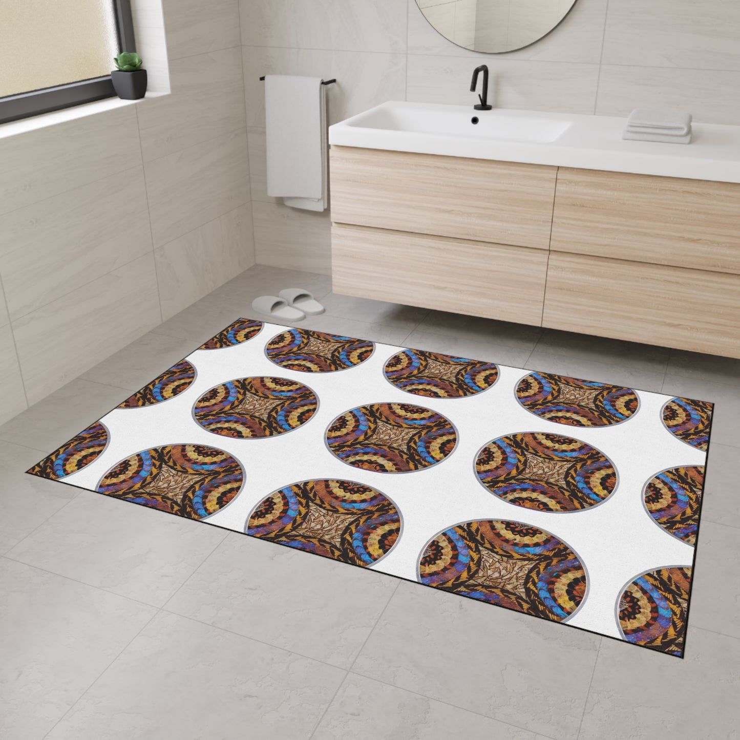 Heavy Duty Floor Mat, 5 Sizes – Tropical Area Rug for Home Décor / Real Butterfly Wing Plate #3