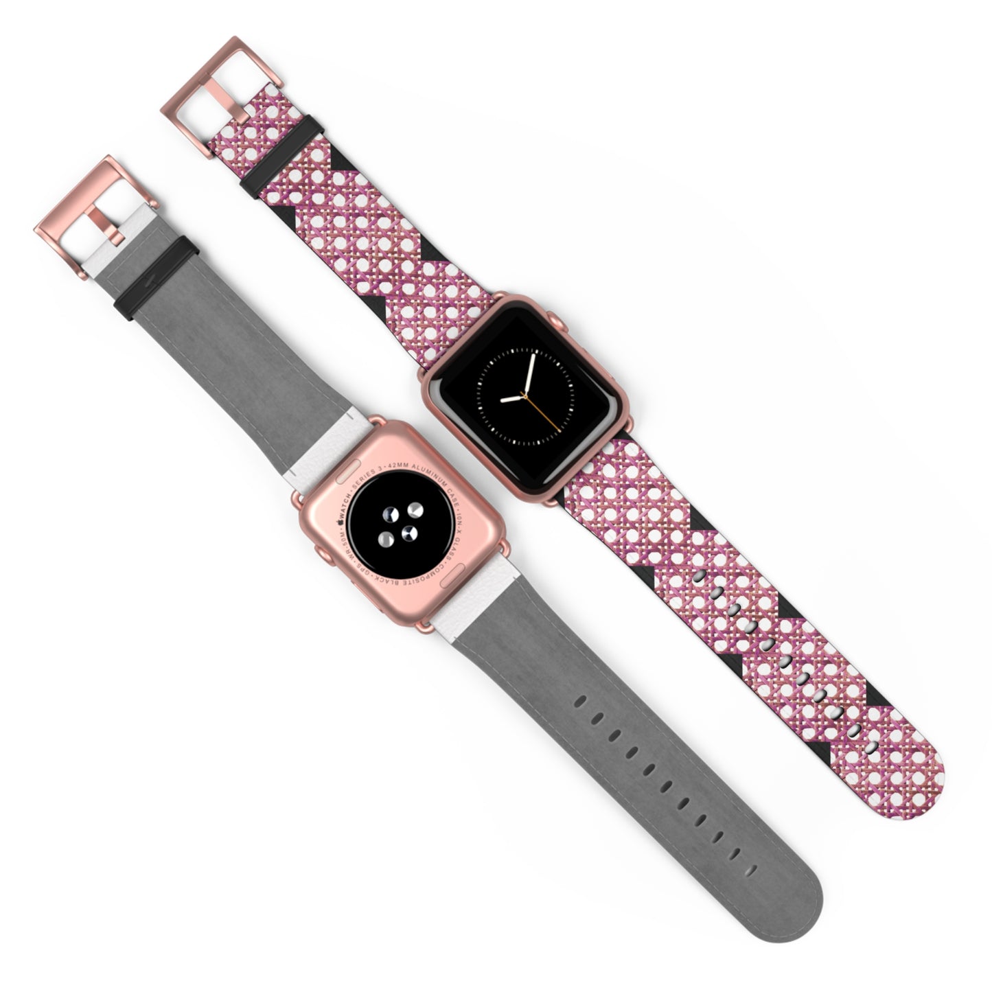 Apple Watch Band - Hibiscus Wicker Chair Weave, Black