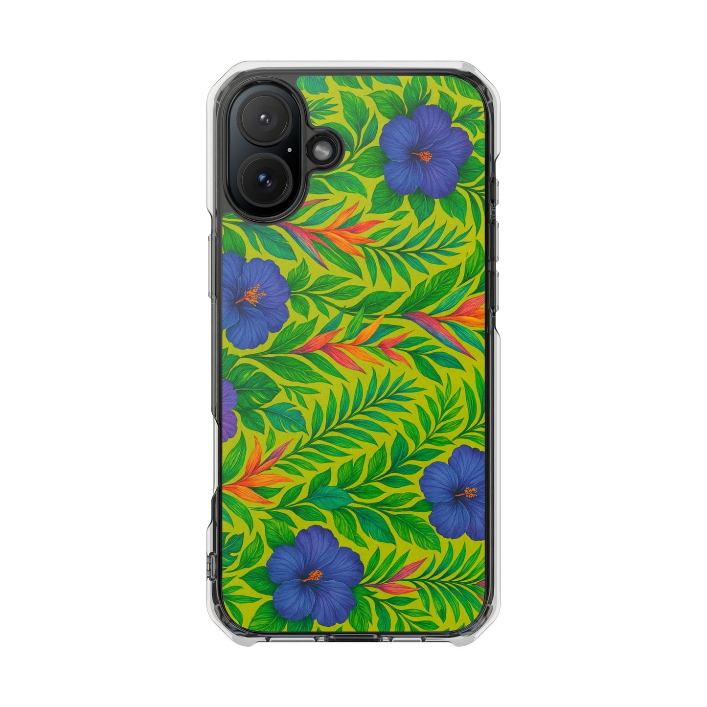Midnight Flower Lime Magnetic Clear Phone Case, Many Models