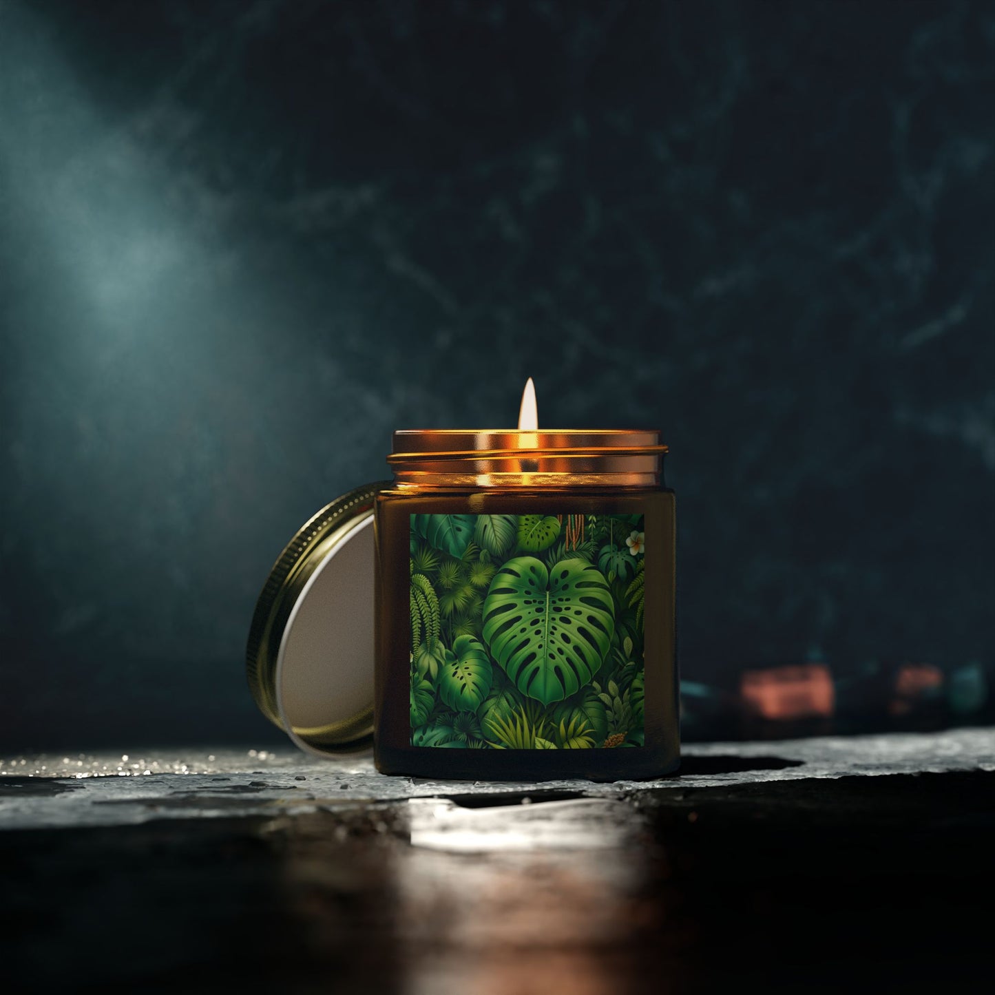 Rainforest Greenery Scented Candles - Coconut Apricot Wax (4oz, 9oz)