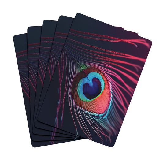 Poker Playing Cards - Peacock Eye Feather, Magenta