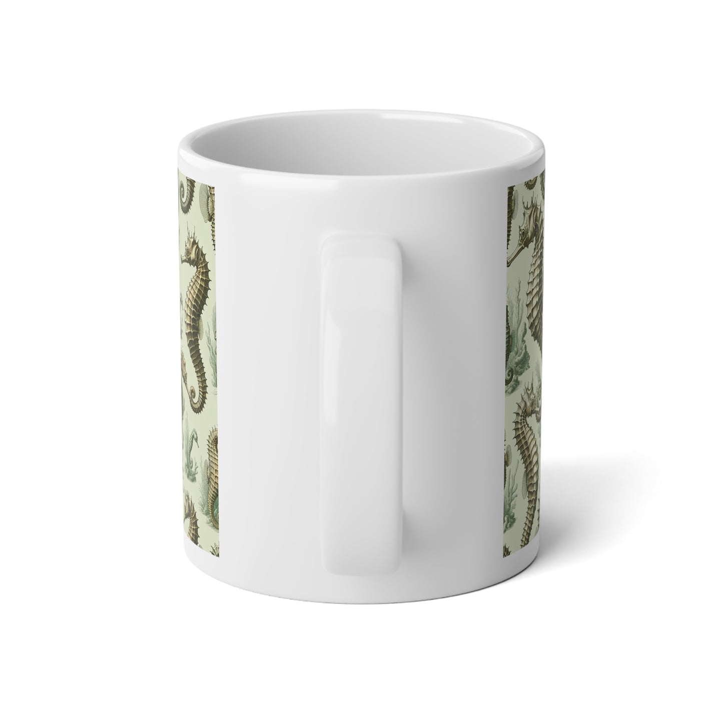 Jumbo Mug, 20oz, Seahorse Toile | Tropical Coffee Cup