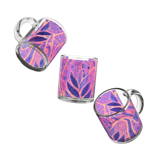 Tropical Glass Mug - 10oz Coffee Cup / Amazon Whimsy, Heatwave