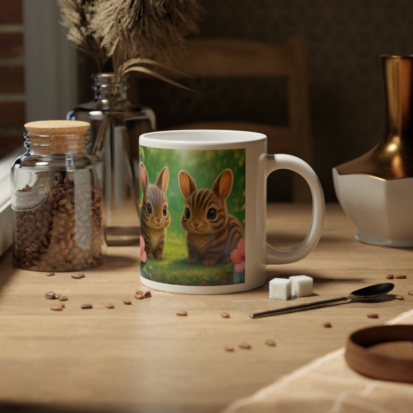 Jumbo Mug, 20oz, Baby Sumatran Rabbits | Tropical Coffee Cup