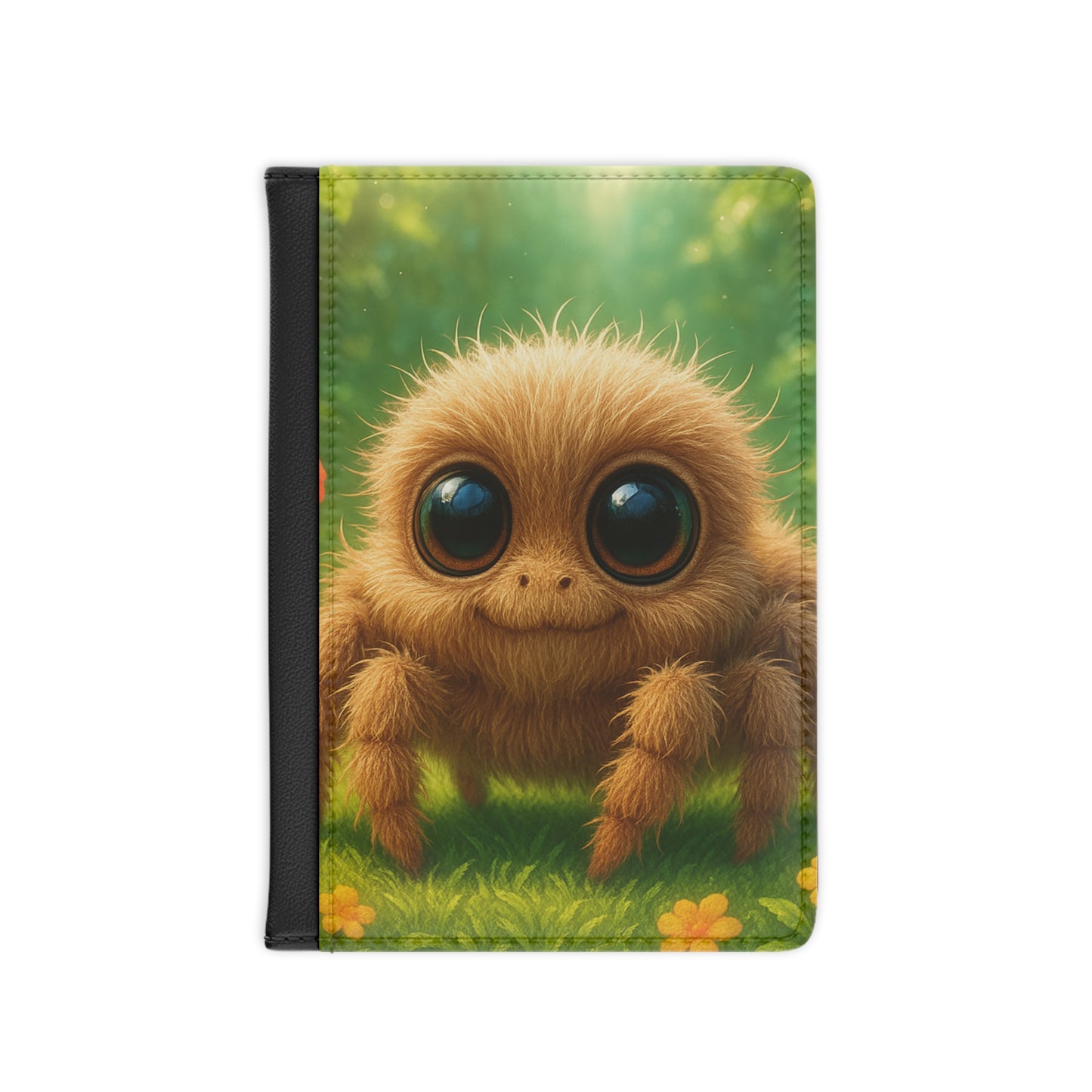 Tropical Passport Cover, Faux Leather - RFID blocking for travel security / Rainforest Baby Spider