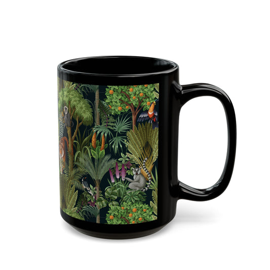 Black Mug (11oz, 15oz), Tiger Haven, Midnight