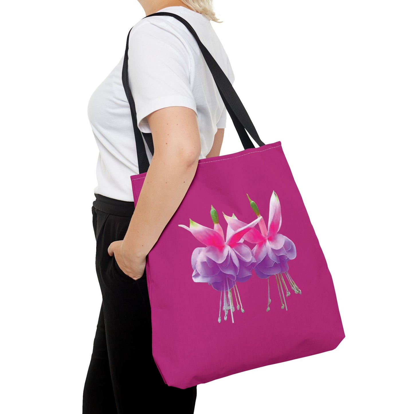 Tropical Real Two Fuchsias/Pink Tote Bag - 3 Sizes