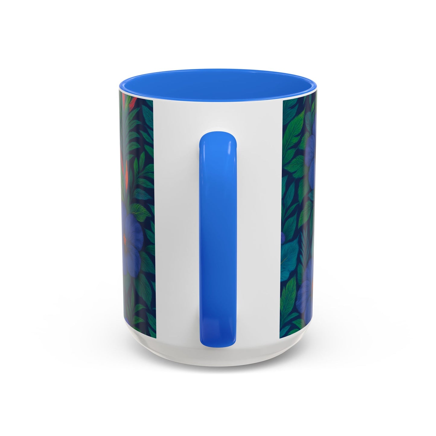 Vibrant Floral Coffee Mug - 11oz & 15oz / Midnight Flower Coral