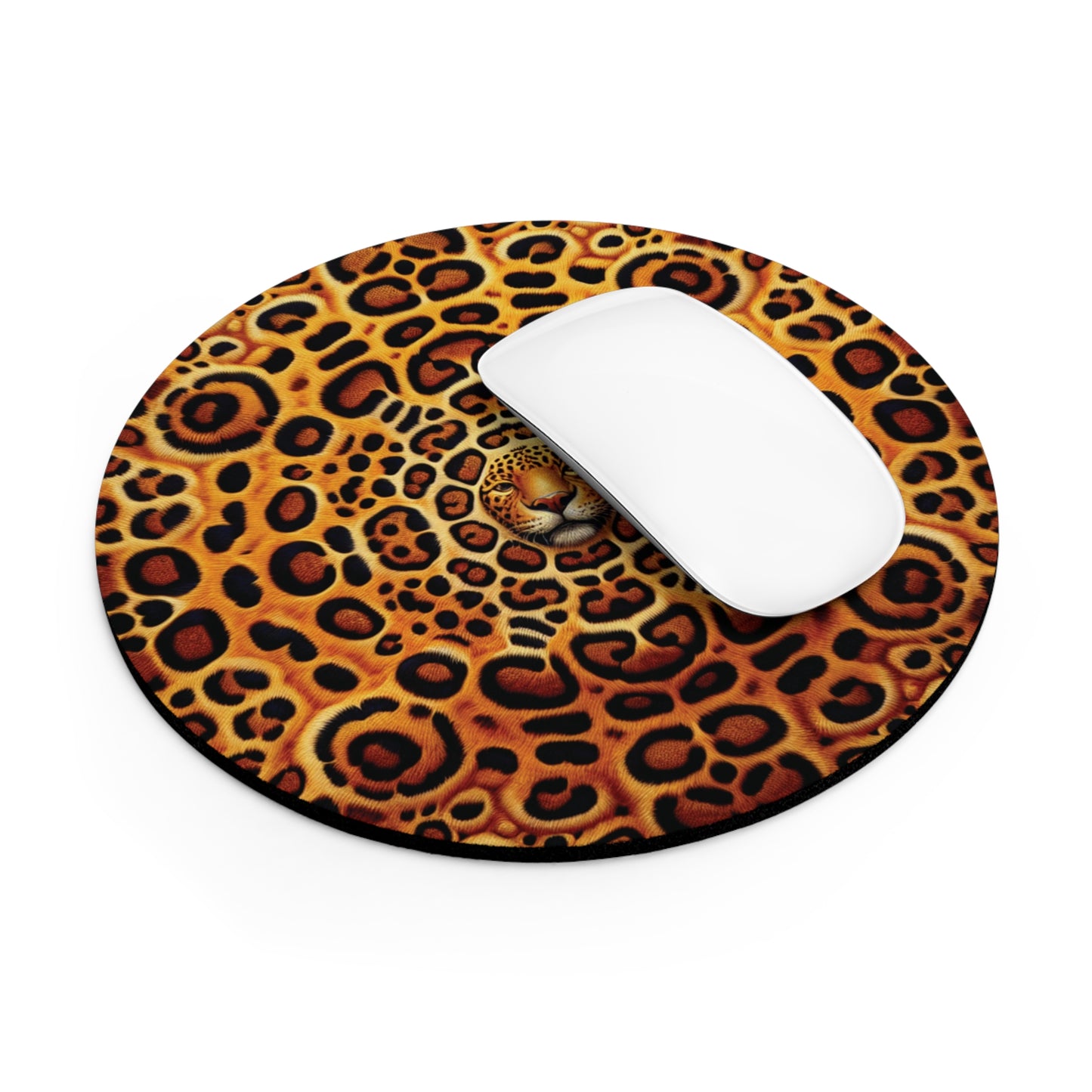 Tropical Mouse Pad, 2 Shapes - Beach Vibes for Home Office & Gamer / Kaleido Jaguar Spots