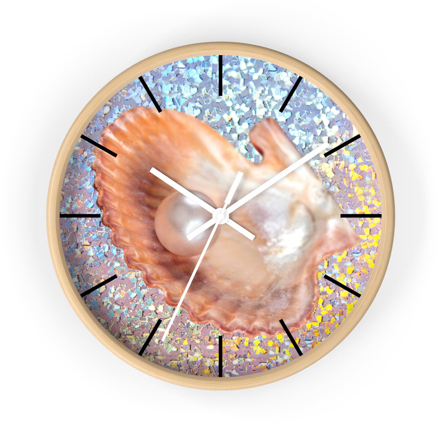 Wall Clock, Disco Peach Pearl Oyster, Hands/Base Variants