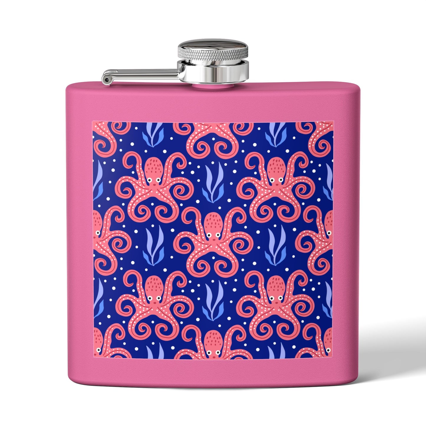 Tropical Stainless Steel 6 oz. Flask, Many Colors  – Tentacle Twist Octopus