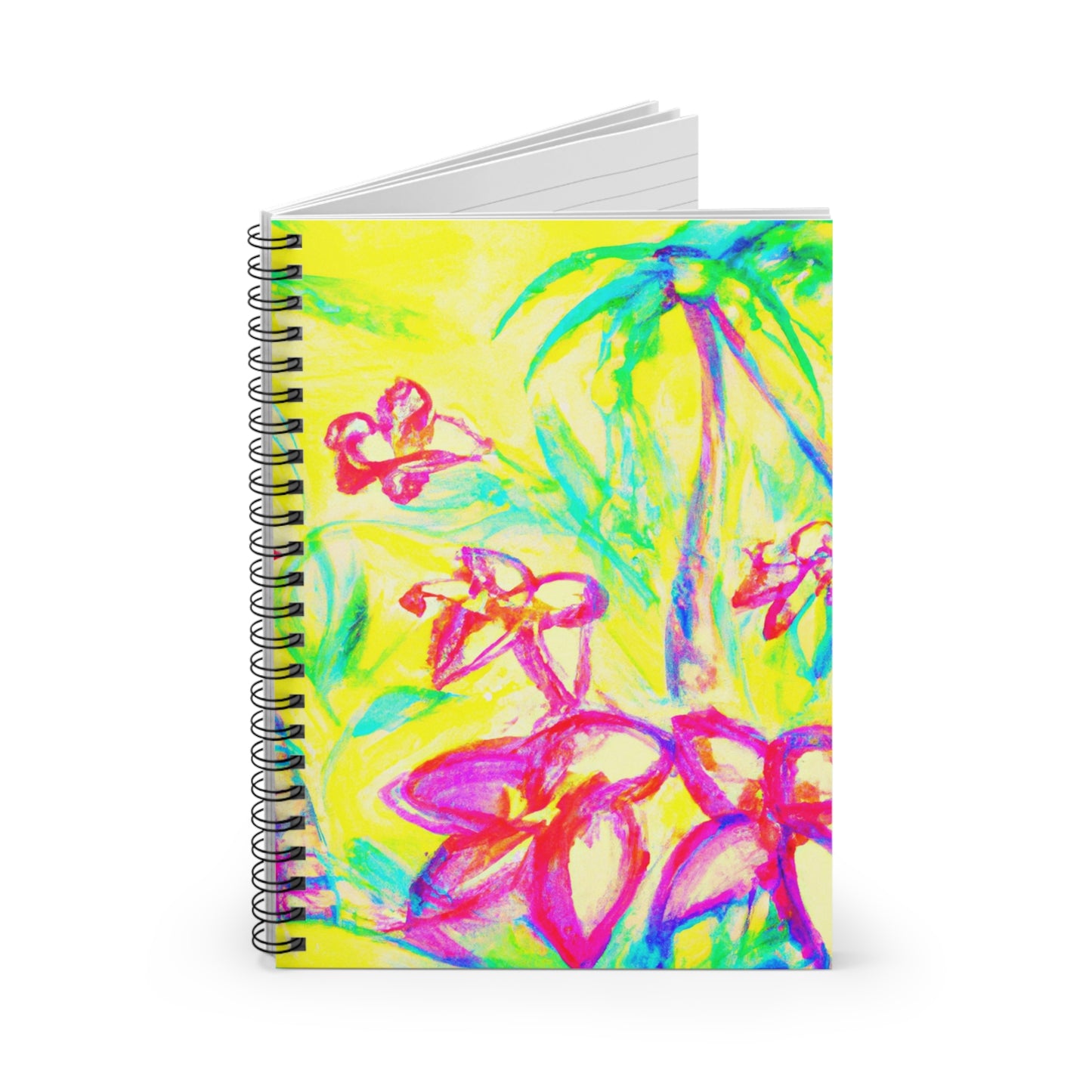 Spiral Notebook - Tropical Doodles, Yellow