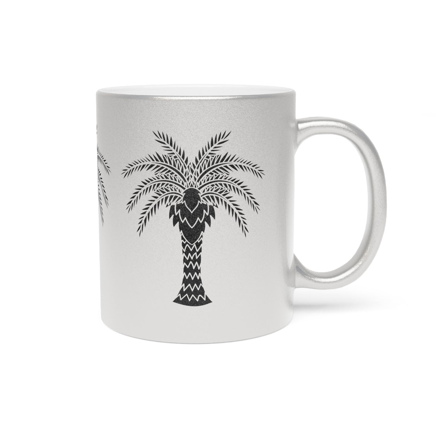 Tropical Metallic Mug, Gold or Silver - Art Deco Palm