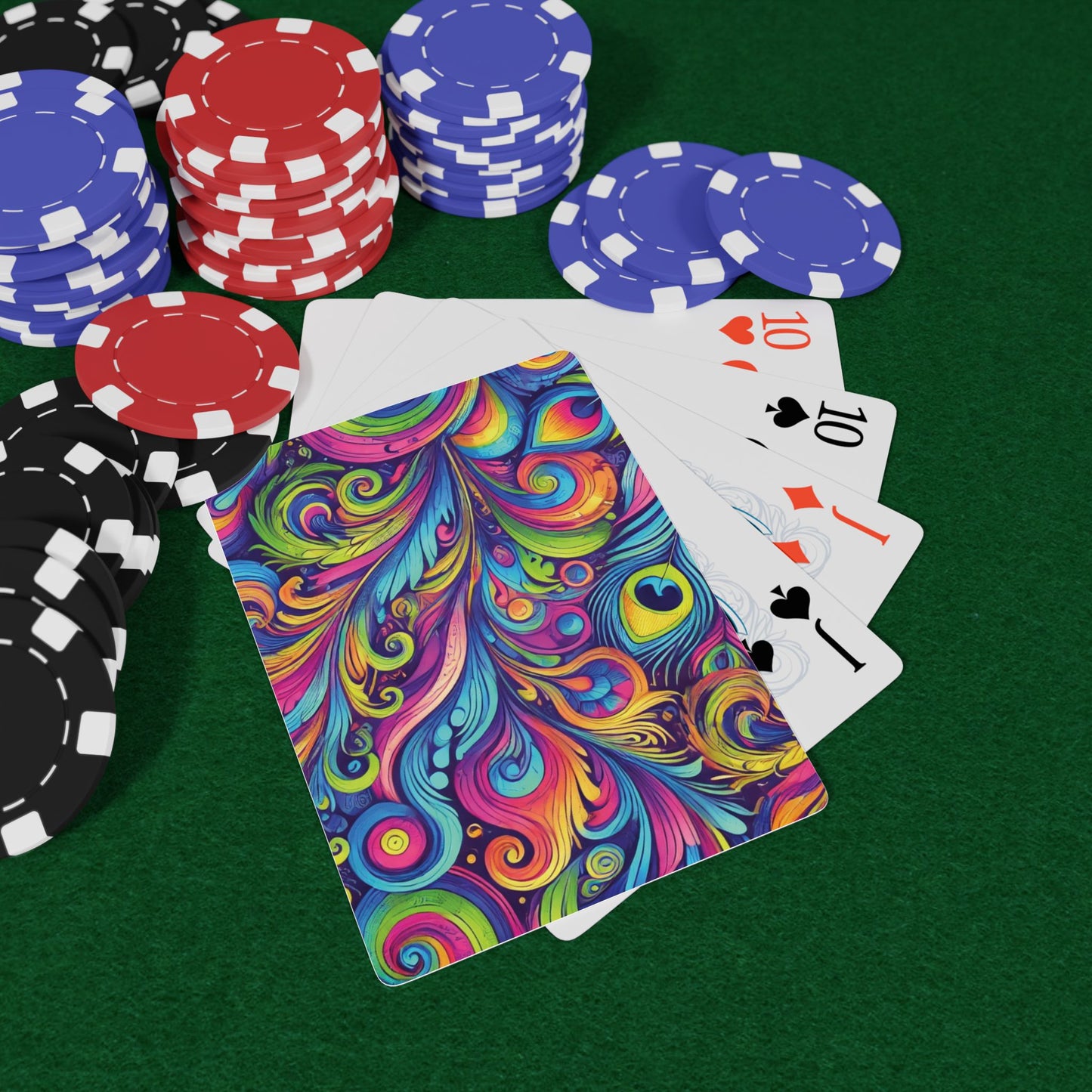 Poker Playing Cards - Feather Currents Pop