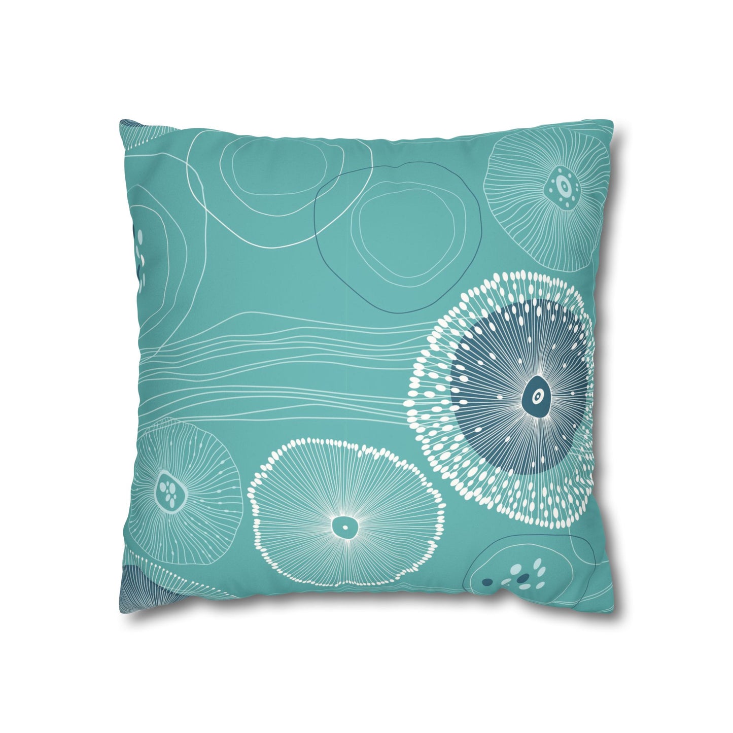 Faux Suede Square Pillowcase - Plankton Drift Teal