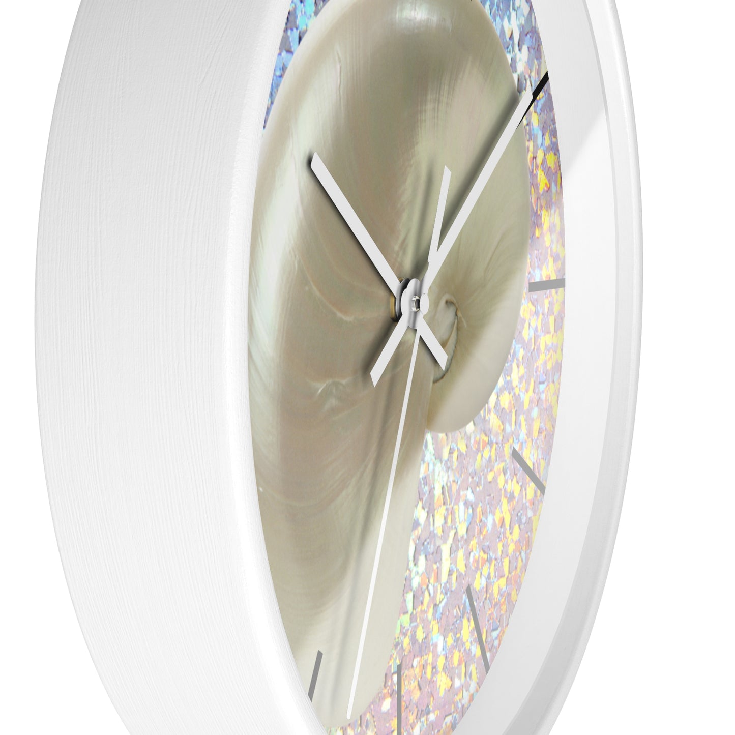 Wall Clock, Disco White Nautilus, Hands/Base Variants