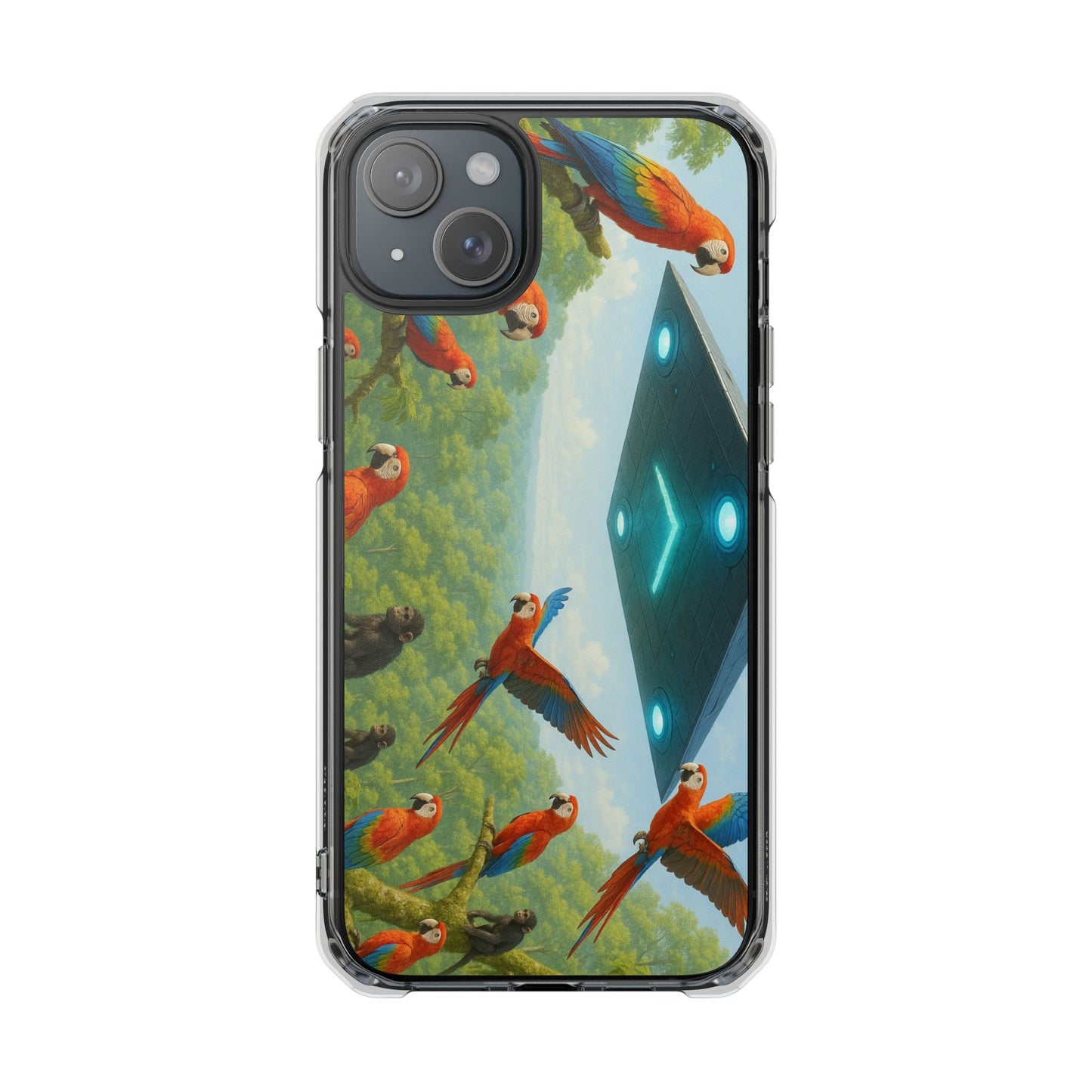 UFO and Macaws Magnetic Clear Phone Case, Many Models