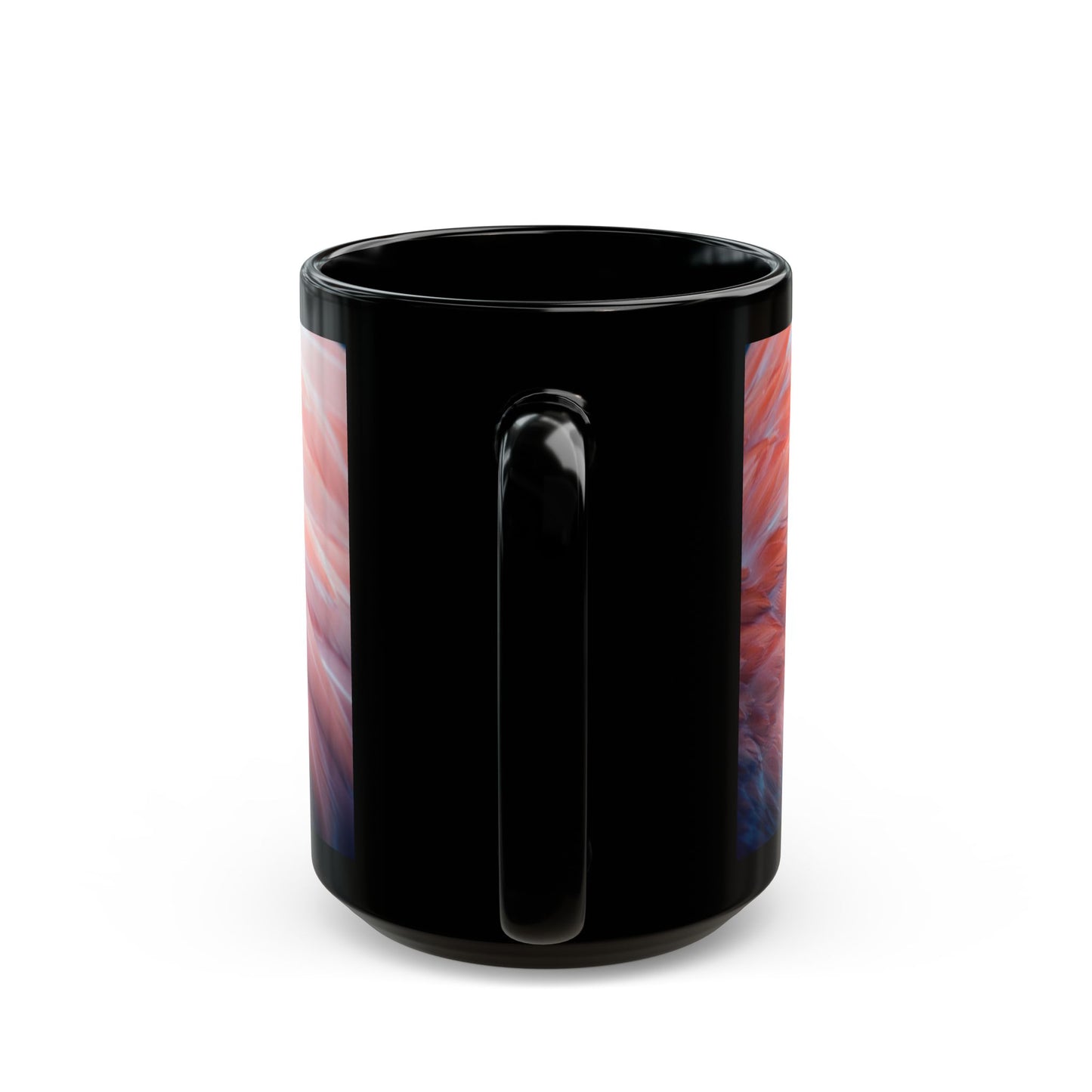 Real Flamingo Feathers Black Coffee Mug