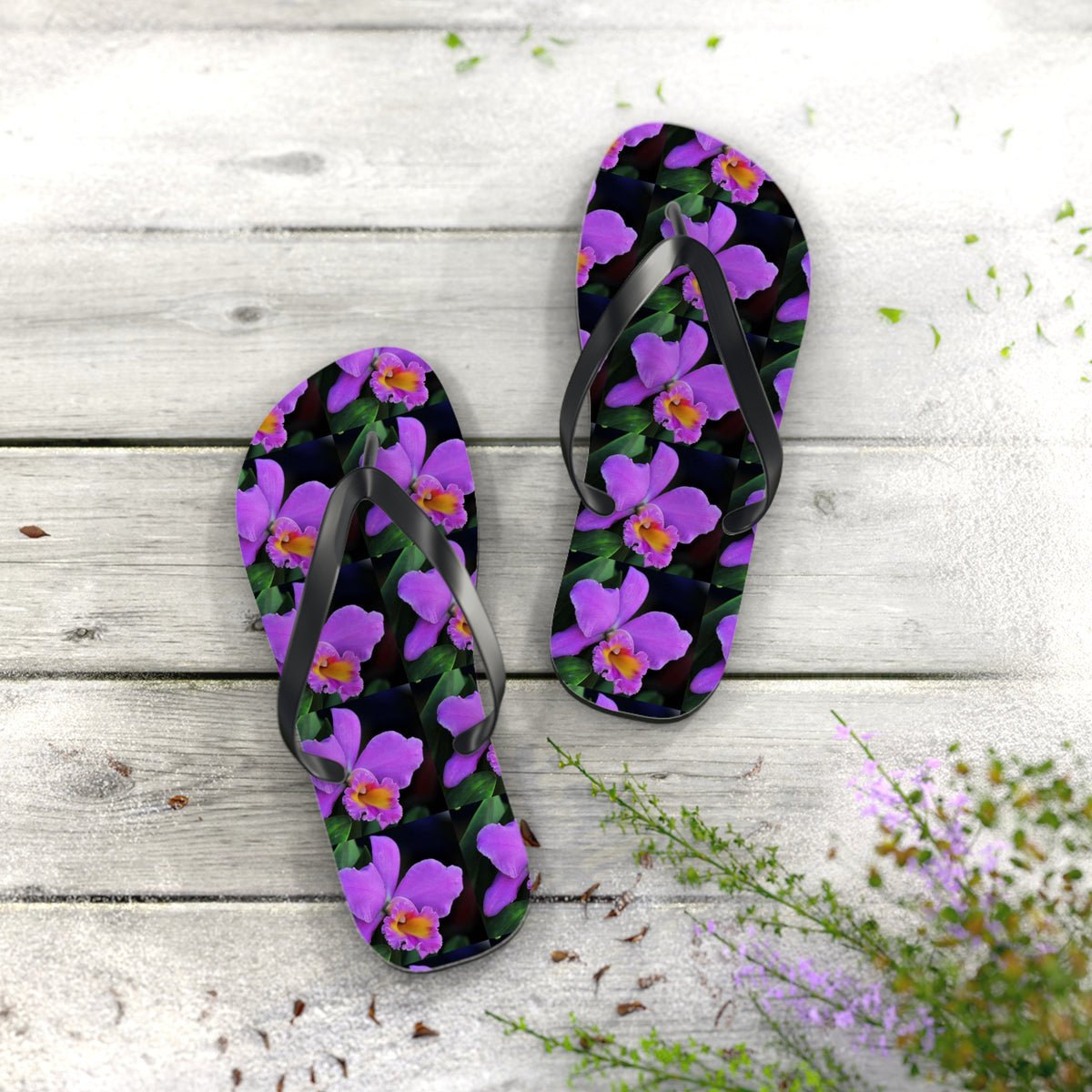 Flip Flops - Purple Orchids Majesty